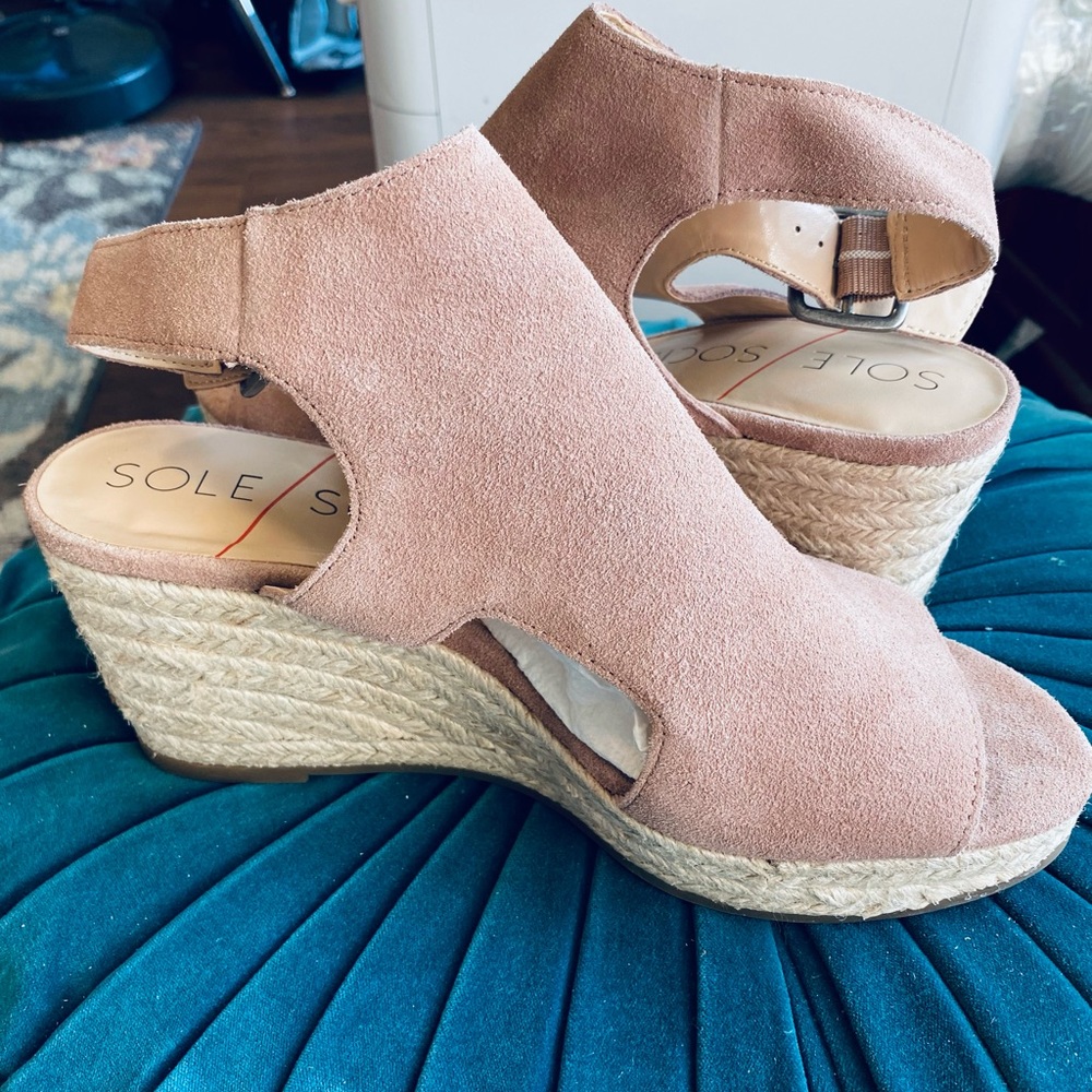 Sole Society Wedged Real Leather Suede Shoes